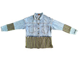 Multi-color Lightwash Denim Jacket with Leather Logo