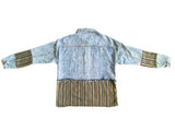 Multi-color Lightwash Denim Jacket with Leather Logo